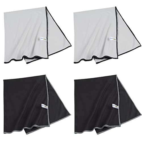 SINLAND Microfiber Glass Polishing Cloths Cleaning Rag 20x25In 4Pack - color: Black+light Grey, size: 20Inchx25Inch 4Pcs