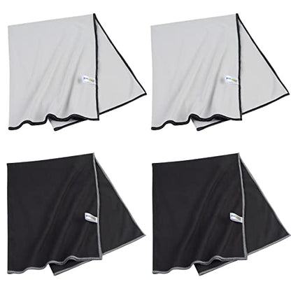 SINLAND Microfiber Glass Polishing Cloths Cleaning Rag 20x25In 4Pack - color: Black+light Grey, size: 20Inchx25Inch 4Pcs