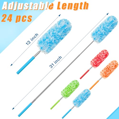 Tanlade 24 Pcs Microfiber Feather Dusters for Cleaning, Bright Color - color: Bright Color