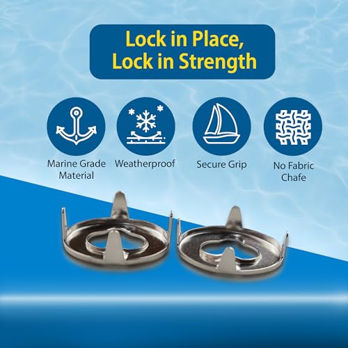 EZ-Xtend Marine Twist Fastener Turn Button Eyelet (Long Prong - 5 PK) - style: Long Prong - 5 PK