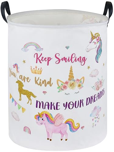 Essme Kids Laundry Basket,Unicorn Hamper Collapsible Waterproof Storage Bin for Girls,Gift Baskets(Color Unicorn) - color: Color Unicorn