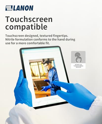 LANON Blue Food Safe Disposable Nitrile Gloves,Cooking Gloves,Small - color: Blue, size: Small (Pack of 100)