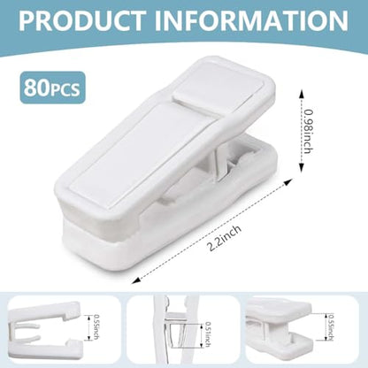 KISEER 80 Pcs Plastic Baby Hanger Clips Slim-line Finger Clips Set for Clothes Hanger Velvet Hanger (White) - color: White, size: 80 Pcs