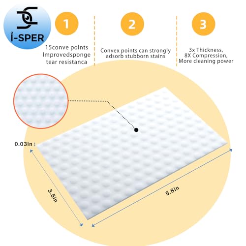 60Pcs Magic Sponge Eraser Sheets |Reusable Scrub Pad Singles | Convex Point