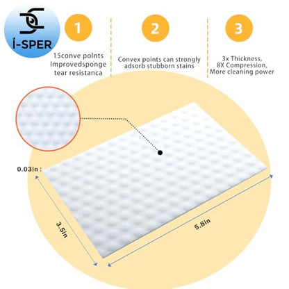 60Pcs Magic Sponge Eraser Sheets |Reusable Scrub Pad Singles | Convex Point