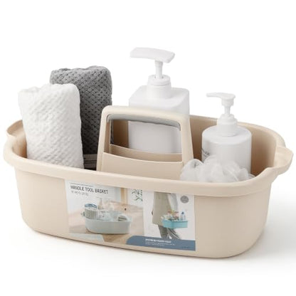 Large Cleaning Supplies Caddy Portable Shower Caddy Basket Beige - color: Beige, size: Large