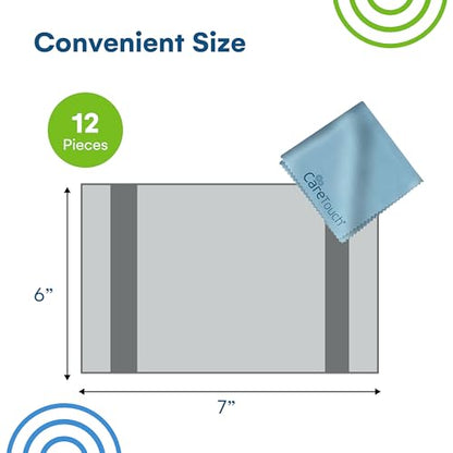 Care Touch Microfiber Glasses Cleaning Cloth 12 Pack (Blue) - color: Blue, size: 12 Count