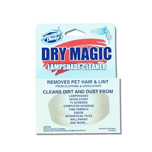Sparkle Plenty Dry Magic Lampshade Cleaner - Pet Hair Removal Tool for Clothes & Upholstery - Lint Trap Cleaning Tool - Dust Cleaner for Lampshades, Electronic Screen, Fabrics, Tile, Wallpaper & More