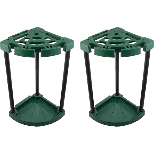 Tool Organizer 2-Pack - Garage Storage Rack - Organize Up to 48 Yard Tools - Corner Rack for Home or Shed - Easy to Assemble Utility Racks by Stalwart - color: Green
