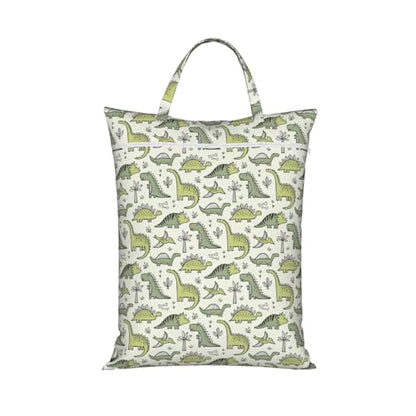 Miniature Dinosaurs Green Bones Travel Laundry Bags Cloth Diaper Wet Bags Handle Washable Dirty Clothes Bags Wet Dry Bag Suitcase Gym Swimming Pool College Dorm Wet Bag - color: 1 PC5, size: One Size