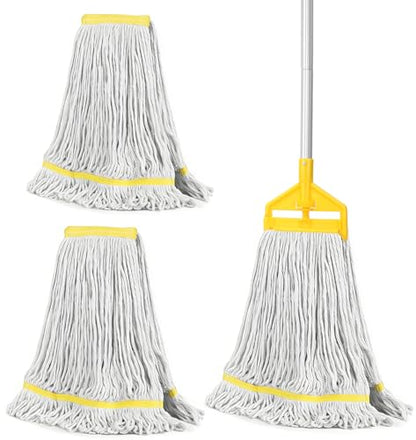 VOUBIEN Commercial Industrial Mop Heavy Duty with 3 Replacement Head
