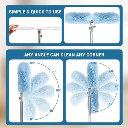 Duster Kit-6 Ft Extendable Handle, 20 Disposable Microfiber Refills
