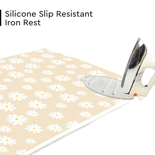 Encasa XO Ironing Mat, Heat Resistant Pad 48"x28" Daisy Beige - color: Daisy Beige, size: Large