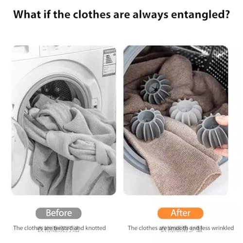 10 Pcs Reusable Laundry Scrubbing Balls - Tangle-Free Washer Balls for Effective Washing and Cleaner Clothes,White - color: White