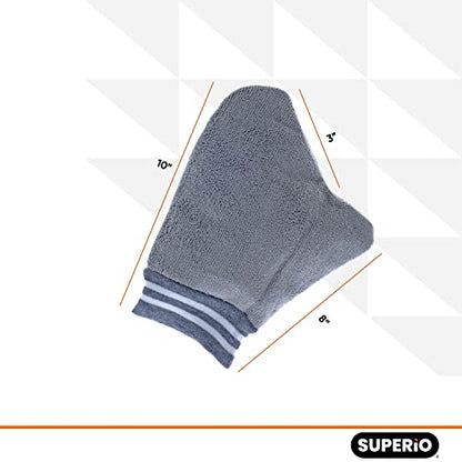Superio Microfiber Dusting Gloves for Plants, Silver Polishing Gloves Reusable Scratch Free Miracle Mitt, Washable Cleaning Car Wash Mitt - color: 1 Pack