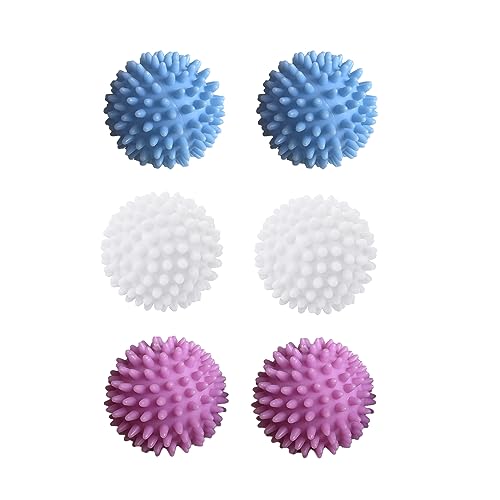 Dryer Balls for Laundry, 6 PCS Non-Toxic Reduces Drying Time & Static Washing Balls Reusable Dryer Balls Prevents Tangles Pet Fur Remover for Laundry Bedding Clothes - color: Style-004