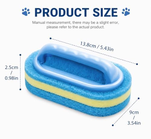 Bath Cleaning Brush, Grip Handle Scrubber for Tile & Sink, Blue - color: Blue