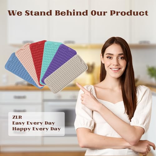 ZLR Small Dish Drying Mat for Kitchen Counter, 6"x17", Cassava White - color: Cassava White, size: 17" x 6"
