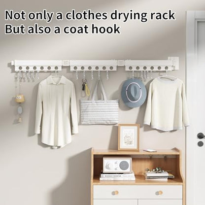 Clothes Drying Rack Foldable Wall Mounted Drying Rack 3 Fold White-Laundry Drying Rack Durable Clothing Racks for Hanging Clothes - color: Tri-fold White