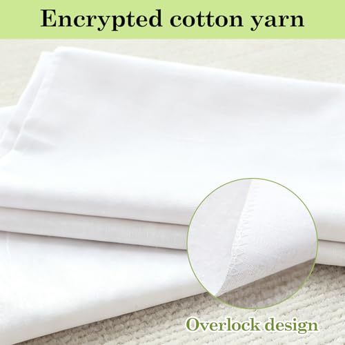 Klmnop 8 Pcs 24"x24" Pure Cotton Pressing Cloth for Ironing, Heat-Resistant Press Cloth for Ironing Cotton, Protects Clothes & Sheer Fabrics for Sewing, Protector Press Tool(White)