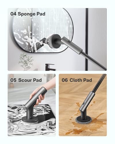 HOTO Cordless Electric Spin Scrubber, 6 Brush Heads, for Bathroom, Tile
