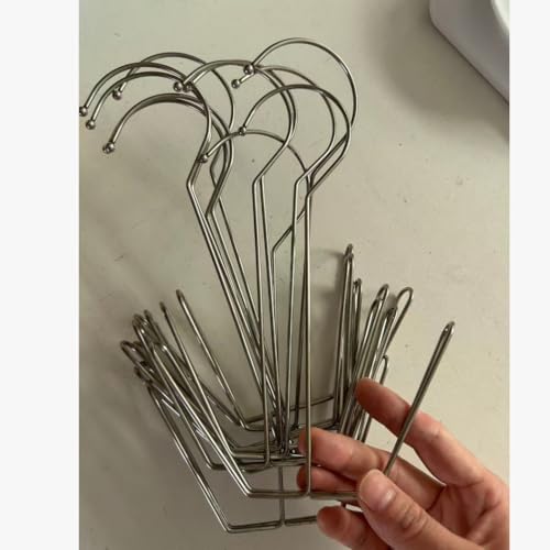 10 Pack Stainless Steel Shoe Drying Rack with Hooks, Multi-Function Hanging Shoe Holder for Shoes and Insoles, Balcony Laundry Shoe Hanger for Home and Outdoor Drying