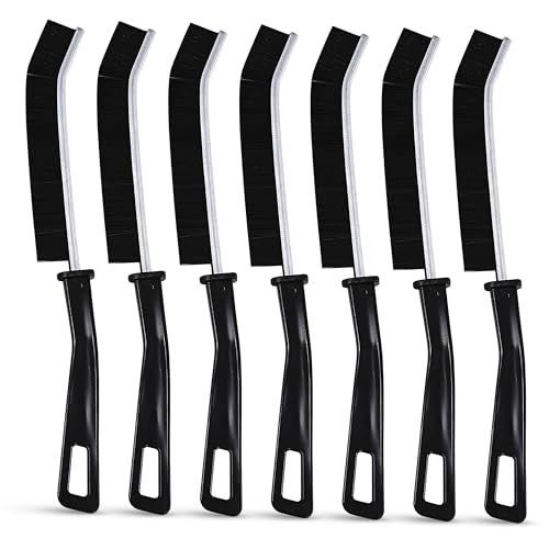 7Pcs Crevice Cleaning Brush, Gap Brush for Cleaning Hard Bristle Cleaning Tools for Baseboard Mesh Screen Sliding Door Track, Bathroom, Shower, Window, Household Use Scrub Brushes for Deep Cleaning