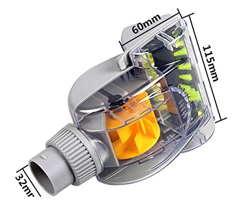 1-1/4-Inch 32mm Air Driven Pet Upholstery Turbo Brush Vacuums Nozzle Tool with Pet Attachment Swivel Head