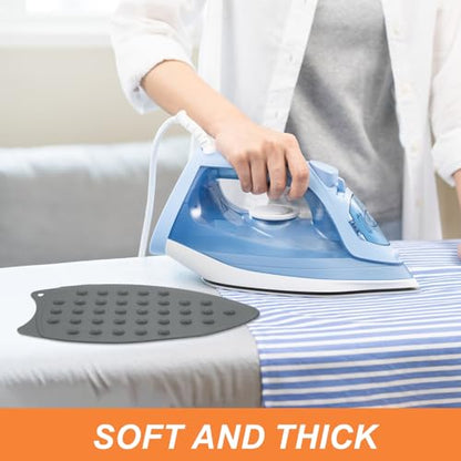 PATIKIL Silicone Iron Rest Pad, 2 Pcs Multipurpose Hot Heat Resistant Iron Rest Plate Protective Pad for Ironing Board Hot Resistant Steamer Steam Compact Mat, Gray - color: Gray