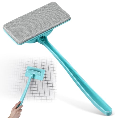 1 Pack Mesh Window Screen Cleaner Brush, Detachable Handle, Wet and Dry Use