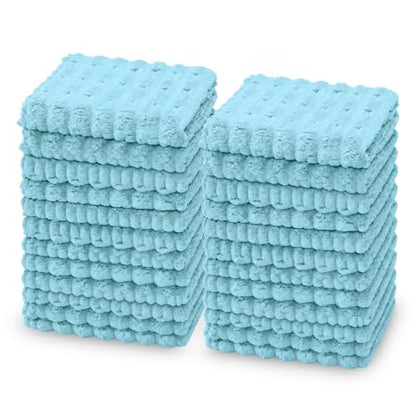 kimteny Microfiber Dish Cloths for Washing Dishes 24 Pack, Lake Blue - color: Lake Blue, size: 12 x 12 - 24 Pack