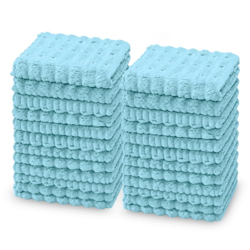 kimteny Microfiber Dish Cloths for Washing Dishes 24 Pack, Lake Blue - color: Lake Blue, size: 12 x 12 - 24 Pack