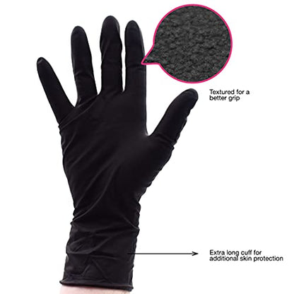 Colortrak Premium Grip Reusable Gloves, 4 Pairs, Black, Large - size: Large