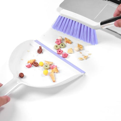 NACENA Mini Broom and Dustpan Set,Small Dust Pan and Brush Set,Light&Purple - color: Light & Purple, size: 1 Pack