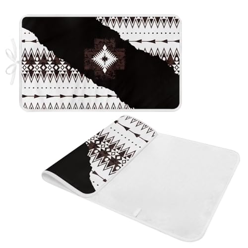 Aztec Print Ironing Mat Portable Ironing Pad Blanket for Table Top Heat Resistance Foldable Lightweight 32 x 16 Inch Small Ironing Pads for Washer,Dryer,Countertop - color: Aztec