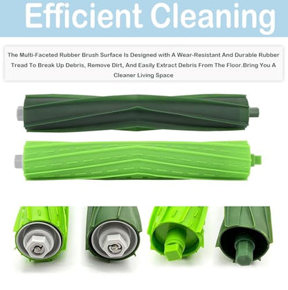 19 Pack of replacement parts, Suitable for iRobot Roombai3 i3+ i7 i7+ i4+ i5 i5+ j5 j5+ i6 i6+ i8 i8+ i2 J7 E5 i&E&J series vacuum cleaner, 1 Set Rubber Brushes 6 filters, 6 edge brushes, 4 dust bags