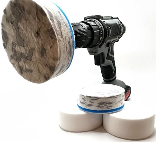 3.5” Drill Powered Magic Sponge & Scour Eraser Kit with Drill Attachment - size: Round 3.5" x 1.25" with Scouring Nuggets Kit