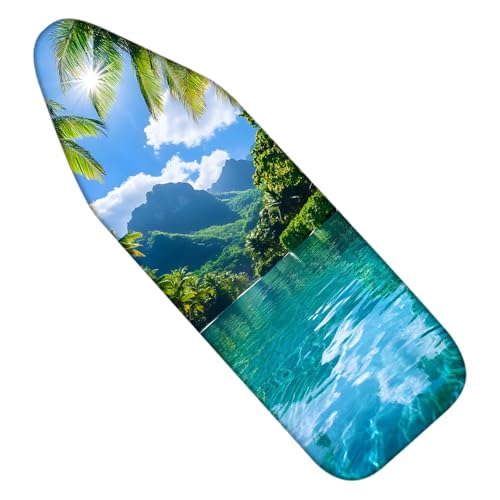 Nuxovilar Tropical Palm Cotton Ironing Board Cover 15x54 Fabric - color: Ycr01002
