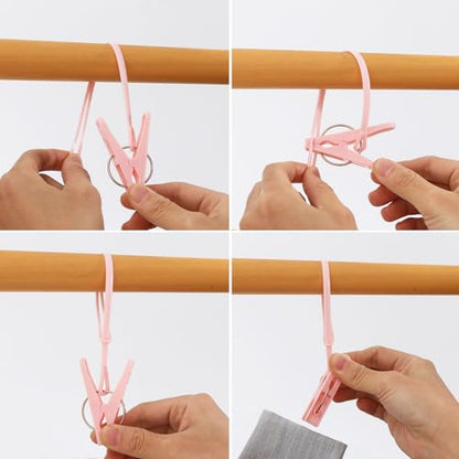 24 Pack Plastic Clothes Pins Heavy Duty Outdoor for Hanging Clothes,Mini ClothesPins with Hanging Rope,Hangers with Clips, Bag Clips,Photo Clips Craft Clips - style: 24 Pack Plastic Clothes Pins