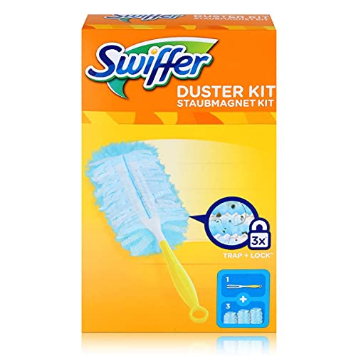 Swiffer Microfibre dust Cleaner Set, 1 Handle and 3 Replacement Pads (Pack of 1x1 Piece) - size: 4 Piece Set