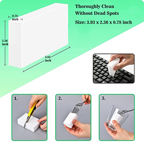 100Pack Magic Sponge Eraser, Melamine Sponge Foam, Non-Scratch Heavy Duty Kitchen Scrub Pads, Multi-Functional Household Cleaning Sponges for Dish, Bathroom, Bathtub, Sink, Cup, Wall Cleaner - color: 100pack