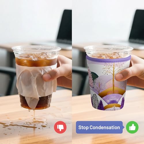 Iced Coffee Sleeve Reusable Neoprene Cup Sleeves, Boho - color: Bohemia