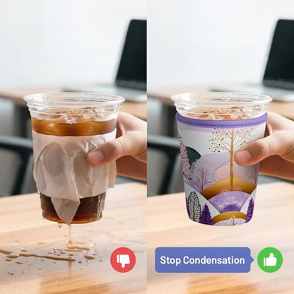Iced Coffee Sleeve Reusable Neoprene Cup Sleeves, Boho - color: Bohemia