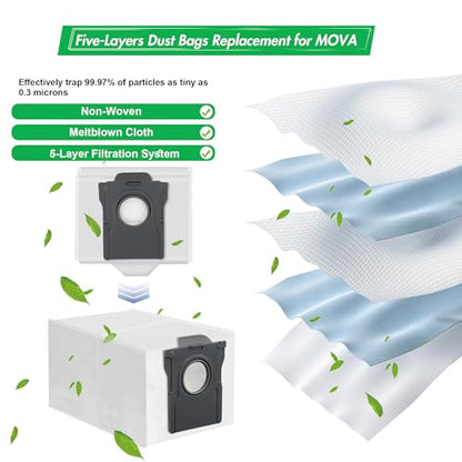 10 Pack Dust Bags for MOVA P10 Pro Ultra P50 Pro Ultra V50 Ultra Complete