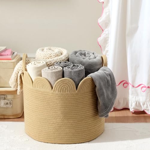 LemonRoad Round Woven Basket Brown, 16" L X 16" W X 14" H - color: Brown, size: 16" L X 16" W X 14" H