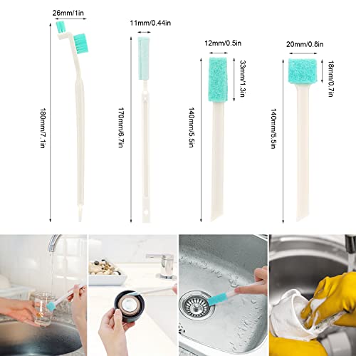 16Pcs Small Household Cleaning Brushes, Tiny Cleaning Brush Set Micro Scrubber 8 in 1 Detail Sponge Cleaning Brush Small Holes Corner Space Keyboard Bottle Tile