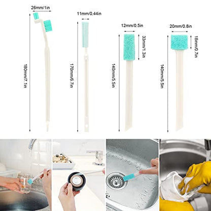 16Pcs Small Household Cleaning Brushes, Tiny Cleaning Brush Set Micro Scrubber 8 in 1 Detail Sponge Cleaning Brush Small Holes Corner Space Keyboard Bottle Tile