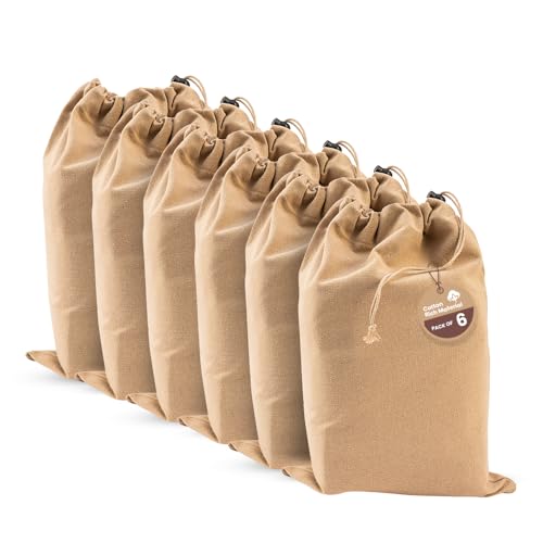LFH Cotton Rich Shoe Storage Bags with Drawstring, Dustproof Breathable Reusable Organizer, Perfect For Travel, Dorm, Hotel, College, Gym, Easy to Carry, Machine Washable 12"x17" (Pack of 6) - Beige - color: Beige, size: 12"x17" (Pack of 6)