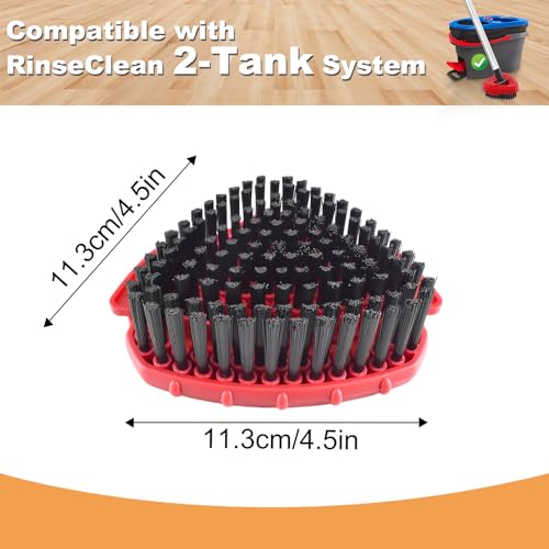 2 Pack Upgrade Scrub Brush for O Ceda Rinseclean 2 Tank,Hard Bristle Scrub Brush Attachment,Scrubber Mop Head for Bathroom Kitchen Wall Tile Floor Cleaning - color: Red