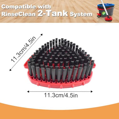 2 Pack Upgrade Scrub Brush for O Ceda Rinseclean 2 Tank,Hard Bristle Scrub Brush Attachment,Scrubber Mop Head for Bathroom Kitchen Wall Tile Floor Cleaning - color: Red